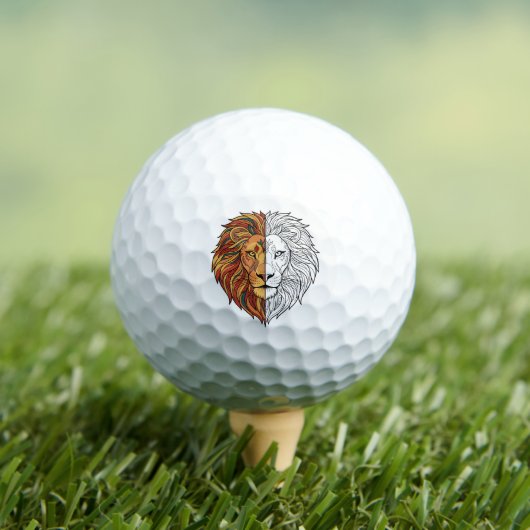 Roaring Lion Head Custom Golf Balls ゴルフボール (インサイチュ 木)