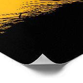 Roaring Lion Poster – 黄色の黒いシルエット ポスター (角)