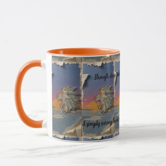 Roaring Lion Sunrise Papercut Mug マグカップ (左)