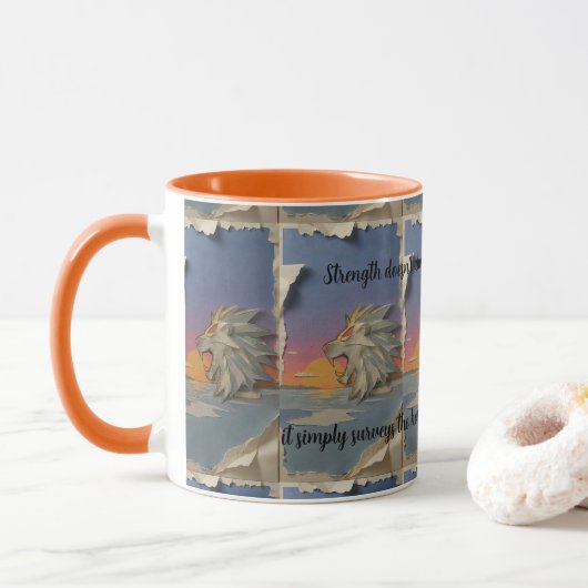Roaring Lion Sunrise Papercut Mug マグカップ (ドーナツ)