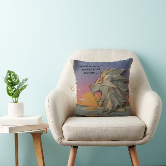 Roaring Lion Sunrise Papercut Throw Pillow クッション (椅子)