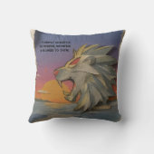 Roaring Lion Sunrise Papercut Throw Pillow クッション (裏面)