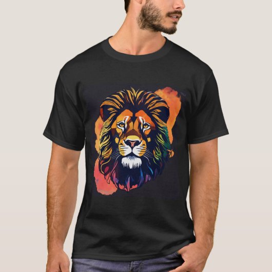 Roaring Majesty：ライオンのTシャツ Tシャツ (正面)