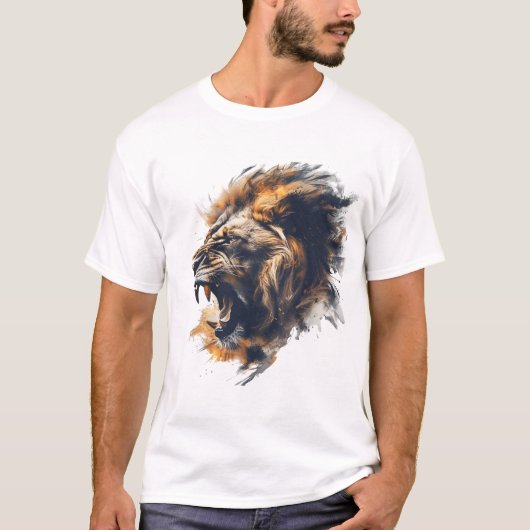 Roaring Majesty - Steve Lion Artデザイン Tシャツ (正面)