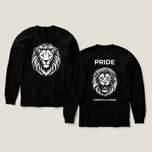 Roaring Pride: Strength & Honor Lion トライブレンドＴシャツ (デザイン 正面＆背面)