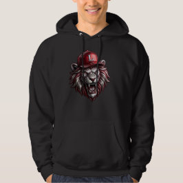 Roaring Red Lion Mascot – Premium 3D Metallic Logo パーカ