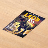 Roaring T Rex Dinosaur Birthday Party Invite アクリル招待状 (レイダウン)