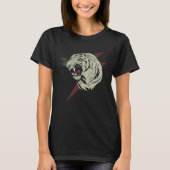Roaring Tiger Animal Print Cat Tiger Head Tシャツ (正面)