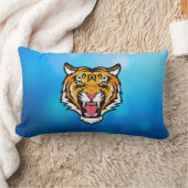 Roaring Tiger Head-25818 ランバークッション (ブランケット)