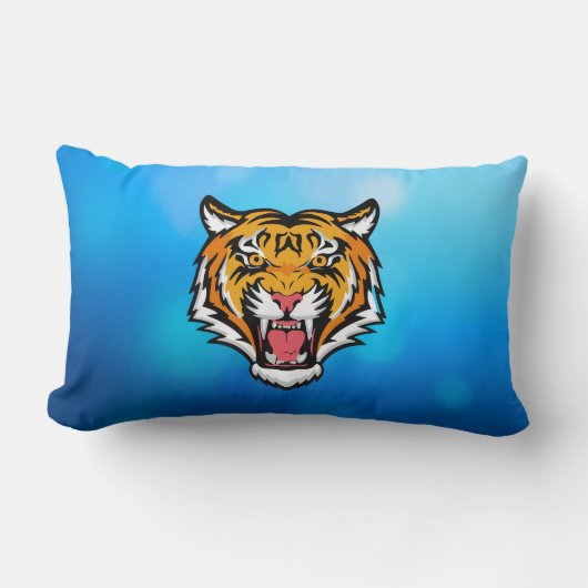 Roaring Tiger Head-25818 ランバークッション (正面)