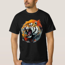Roaring Tiger Tシャツ – 強烈なカラー