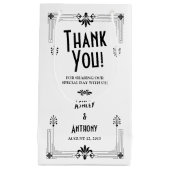 Roaring Twentiesアールデコ結婚の歓迎バッグ スモールペーパーバッグ (正面)