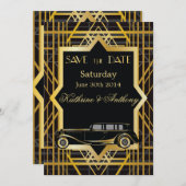 Roaring TwentiesギャツビースタイルSave the Date セーブザデート (正面/裏面)