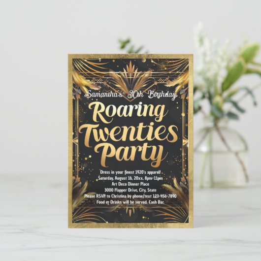 Roaring Twentiesパーティー1920年のテーマ社会 招待状 (スタンド正面)