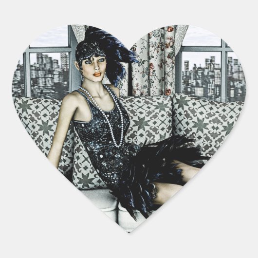 Roaring Twentiesヴィンテージレトロ20th 30年 ハートシール (正面)