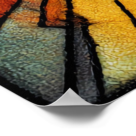 Roaring Twenties Art Deco Sunburst ポスター (角)