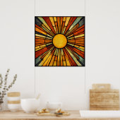 Roaring Twenties Art Deco Sunburst  ポスター (キッチン)