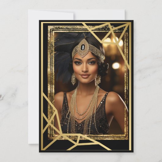 Roaring Twenties Flapperノートカード サンキューカード (正面)