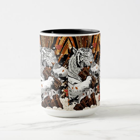 Roaring White Tiger – Bold Morning Energy マグカップ (中央)