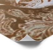 Roaring White Tiger Poster – Ornate Gold Design ポスター (角)