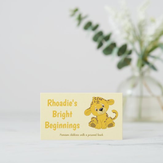 Roaring with care safari leopard cub childcare 名刺 (スタンド正面)