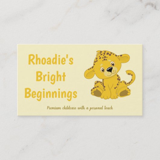 Roaring with care safari leopard cub childcare 名刺 (正面)