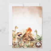 Roarrr Jurassic Dinosaur Boy Dino Birthday Party 招待状 (裏面)