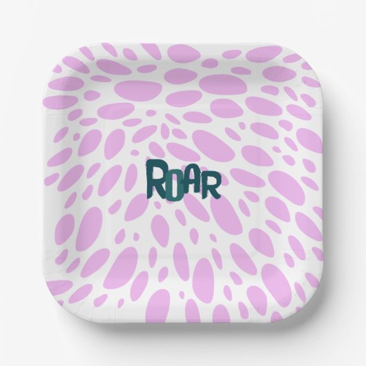 Roarsome 2nd Girls Birthdayパーティープレート ペーパープレート (正面)