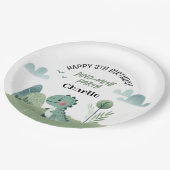 Roarsome Dino Birthday  ペーパープレート (アングル)