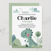 Roarsome Dino Birthday –  招待状 (正面/裏面)