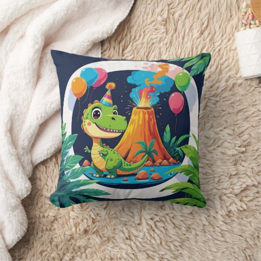 Roarsome Dino Throw Pillow クッション (ブランケット)