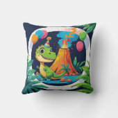 Roarsome Dino Throw Pillow クッション (裏面)