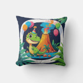 Roarsome Dino Throw Pillow クッション (正面)