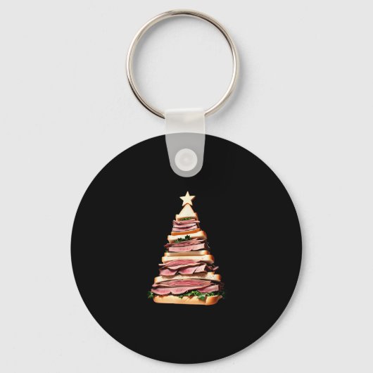 Roast Beef Sandwich Christmas Tree  キーホルダー (正面)