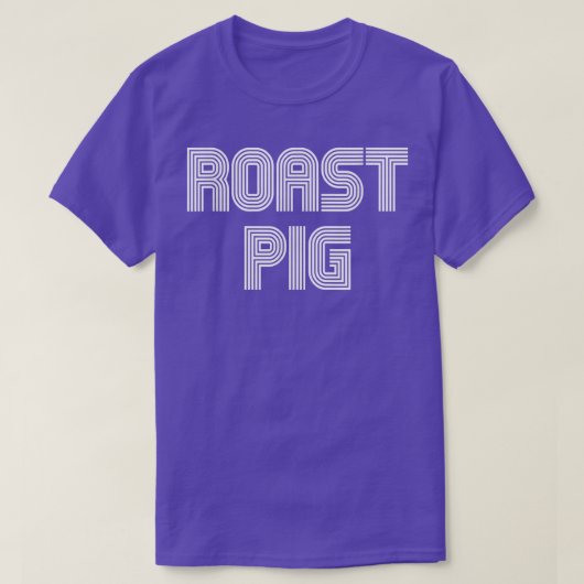 Roast Pig Food Lover Retro 70s 80s Funny Tシャツ (デザイン正面)