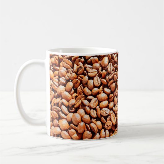 roasted aromatic coffee beans in sunlight, coffee コーヒーマグカップ (左)