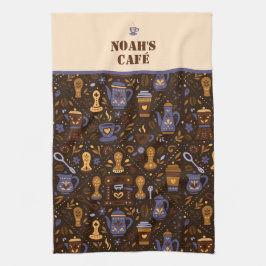 Roastery botanicals & tools — cocoa, caramel キッチンタオル