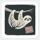 Roatan Honduras Sloth, Roatan Sloth, Roatan スクエアシール (正面)