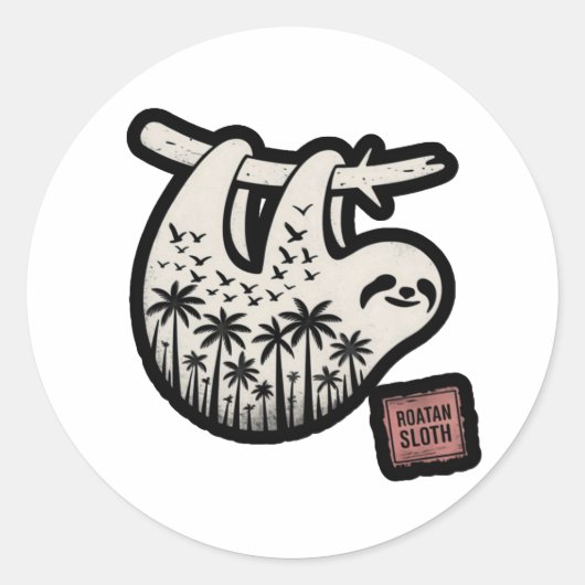 Roatan Honduras Sloth, Roatan Sloth, Roatan ラウンドシール (正面)