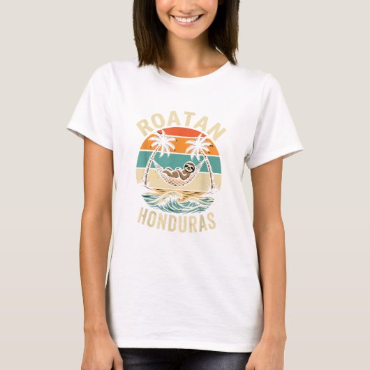 Roatan Honduras Sloth T-Shirt Tシャツ (正面)