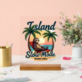 Roatan Sloth Vintage Island Relax Graphic 2 アクリルサイン (ウェディング)