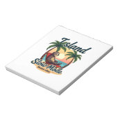 Roatan Sloth Vintage Island Relax Graphic 2 ノートパッド (回転)
