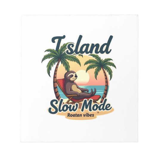 Roatan Sloth Vintage Island Relax Graphic 2 ノートパッド (正面)