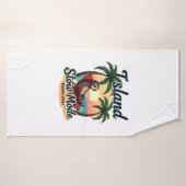 Roatan Sloth Vintage Island Relax Graphic 2 バスタオル (バスタオル)