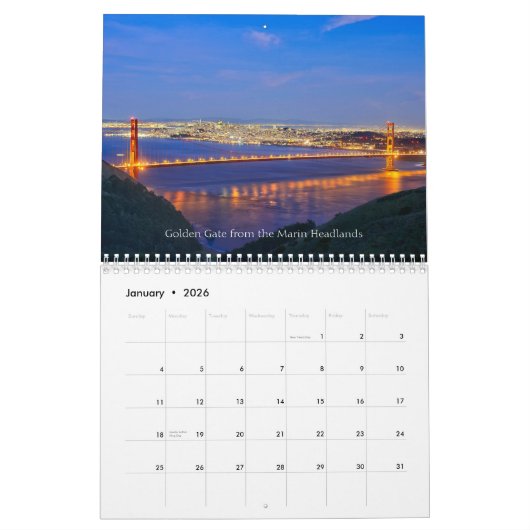 Rob Bohningの写真撮影、2014年のカリフォルニアカレンダー カレンダー (1月 2026)