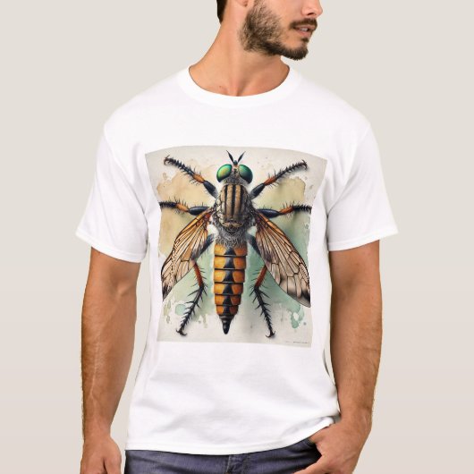 Robber Fly 040924IREF227 - Watercolor Tシャツ (正面)
