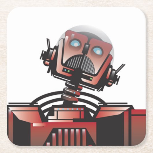 Robbieロボットコースター スクエアペーパーコースター (正面)
