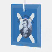 Robbie Burns - In Blue Oidhche Bhlas Burns Saltire ガラスオーナメント (正面左)