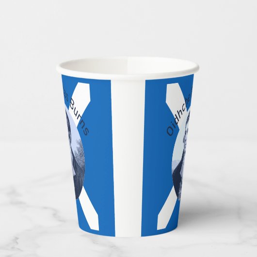 Robbie Burns - In Blue Oidhche Bhlas Burns Saltire 紙コップ (左)