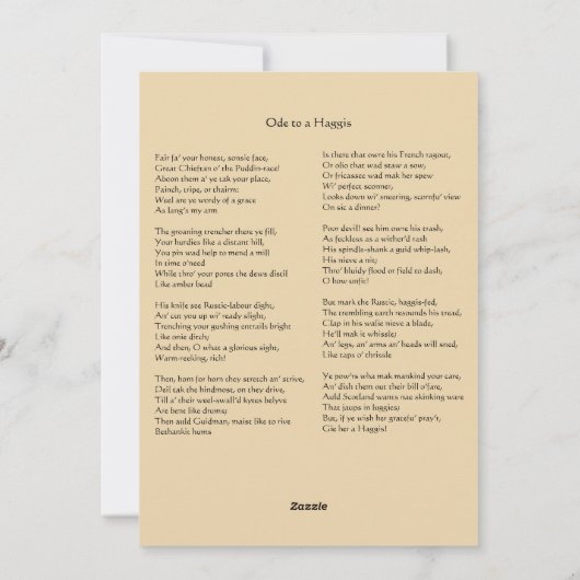 Robbie Burns Moonlit Piper シーズンカード (裏面)